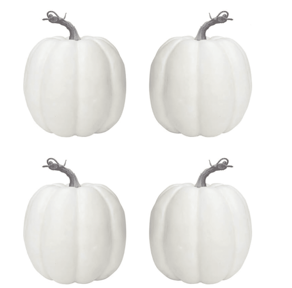 6 Inch Large Pumpkins for Decorating - 4PCS Big White Foam Decorative Artificial Pumpkins for Fall Decor, Paintable, Perfect for Halloween